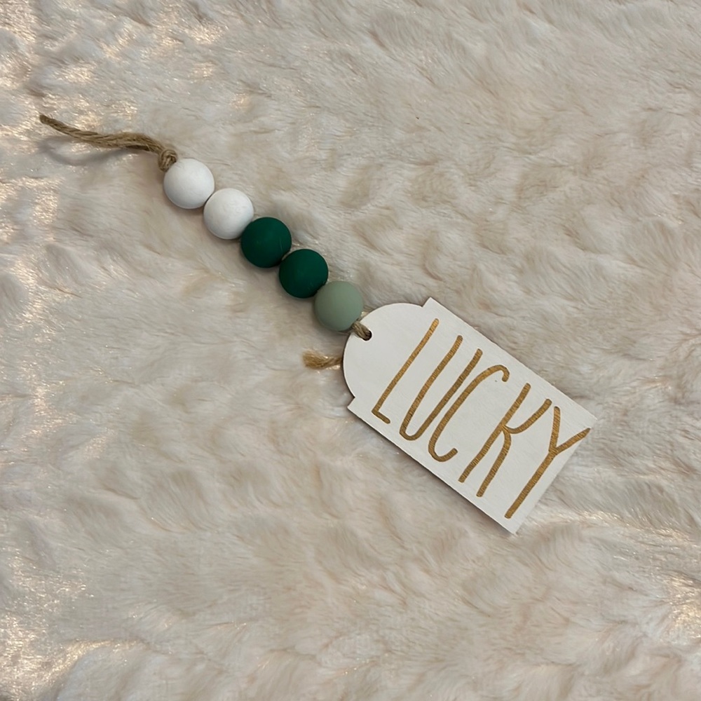 Lucky wood bead garland